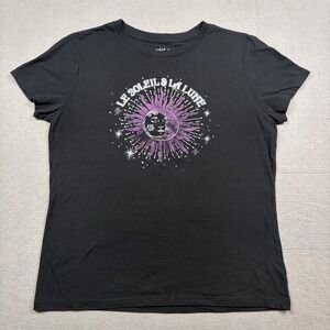 Celestial T-Shirt Tee Shirt Womens XL Black Purple